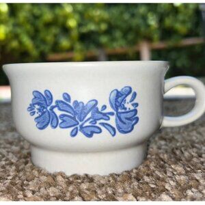 6 vintage Pfaltzgraff Yorktowne Blue Floral Cream coffee tea mugs cups​